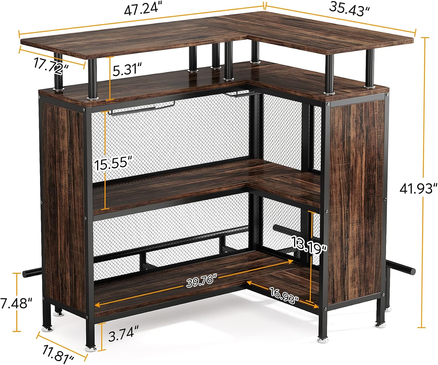 LITTLE TREE Home Bar Unit Mini Liquor Table Cabinet