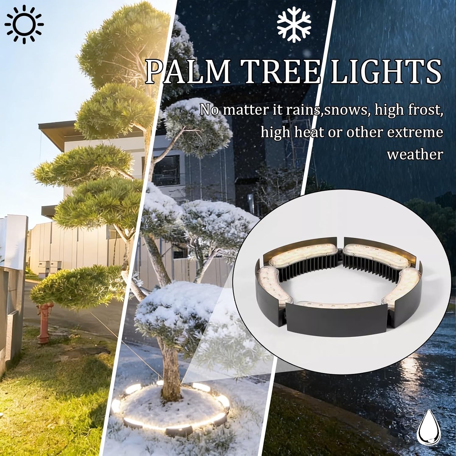 Palm Tree Lights ﻿ Solar LED Led Landscape Lights Waterproof, for Yard Garden Landscape Tree Lighting.Excluding Transformers(4 lamp Heads)