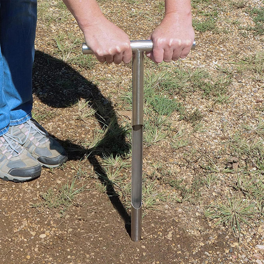 Soil Sampler Probe Kit - 21' T-Style Handle Soil Testing Tool for Accurate Plant Care, Garden, Lawn & Farm Soil Sampling - Essential Gardening Equipment
