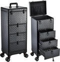 Yueieoun Salon Cart with 3 Drawers, Nail Trolley Cart with Wheels Salon Station Rolling Makeup Train Case Cosmetology Case Organizer Cases for Nail Tech,SPA,Face Painting,Hairstylist,Makeup Artist