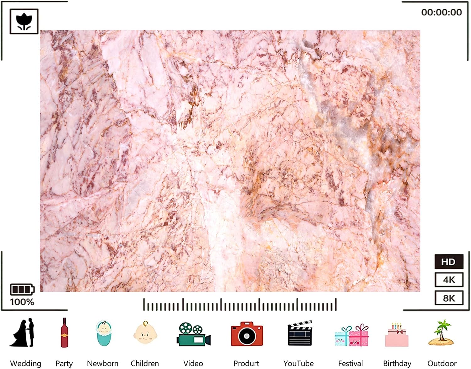 Trykid 20x10ft Pink Brown Marble Vein Texture Backdrop Warm Natural Stone Tone Interior Photography Background Luxury Home Design Party Decoration Tapestry Photo Booth Prop Fabric