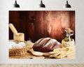 Trykid 20x10ft Rustic Bread Wheat Ears Woven Basket Backdrop Country Farm Scenery Photography Background Farmers Market Party Decoration Tapestry Photo Booth Prop Fabric