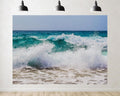 Trykid 20x10ft Turquoise Ocean Wave Backdrop White Foam Clear Blue Sky Coastal Shoreline Photography Background Tropical Paradise Tapestry Party Decoration Photo Studio Prop Fabric