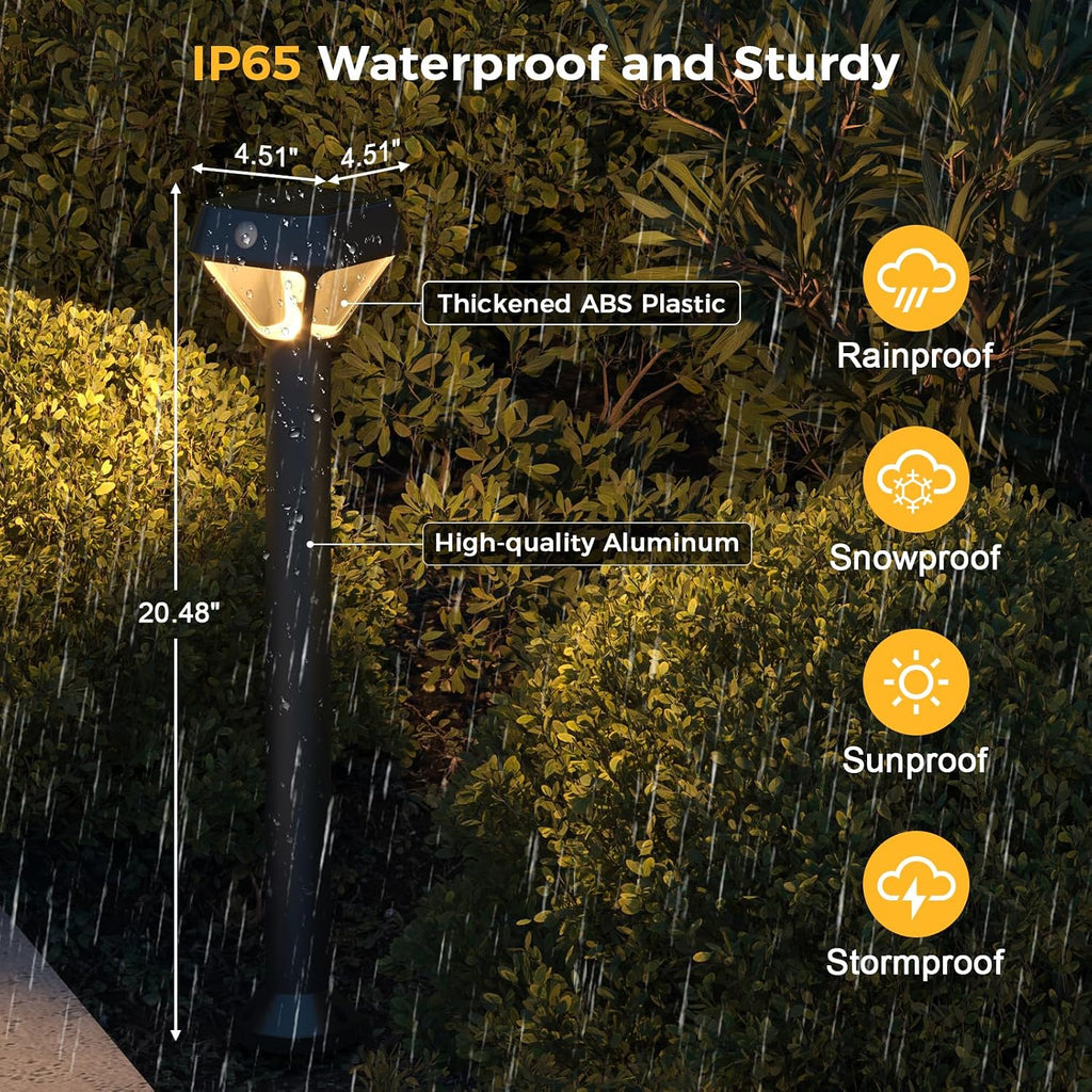 XMCOSY+ Smart Solar Pathway Lights, 150LM Motion Sensor Outdoor Lights, APP Control RGBCW Color Changing, IP65 Waterproof, Works with Alexa, Dusk to Dawn Solar Landscape Lights for Yard Garden, 6 Pack