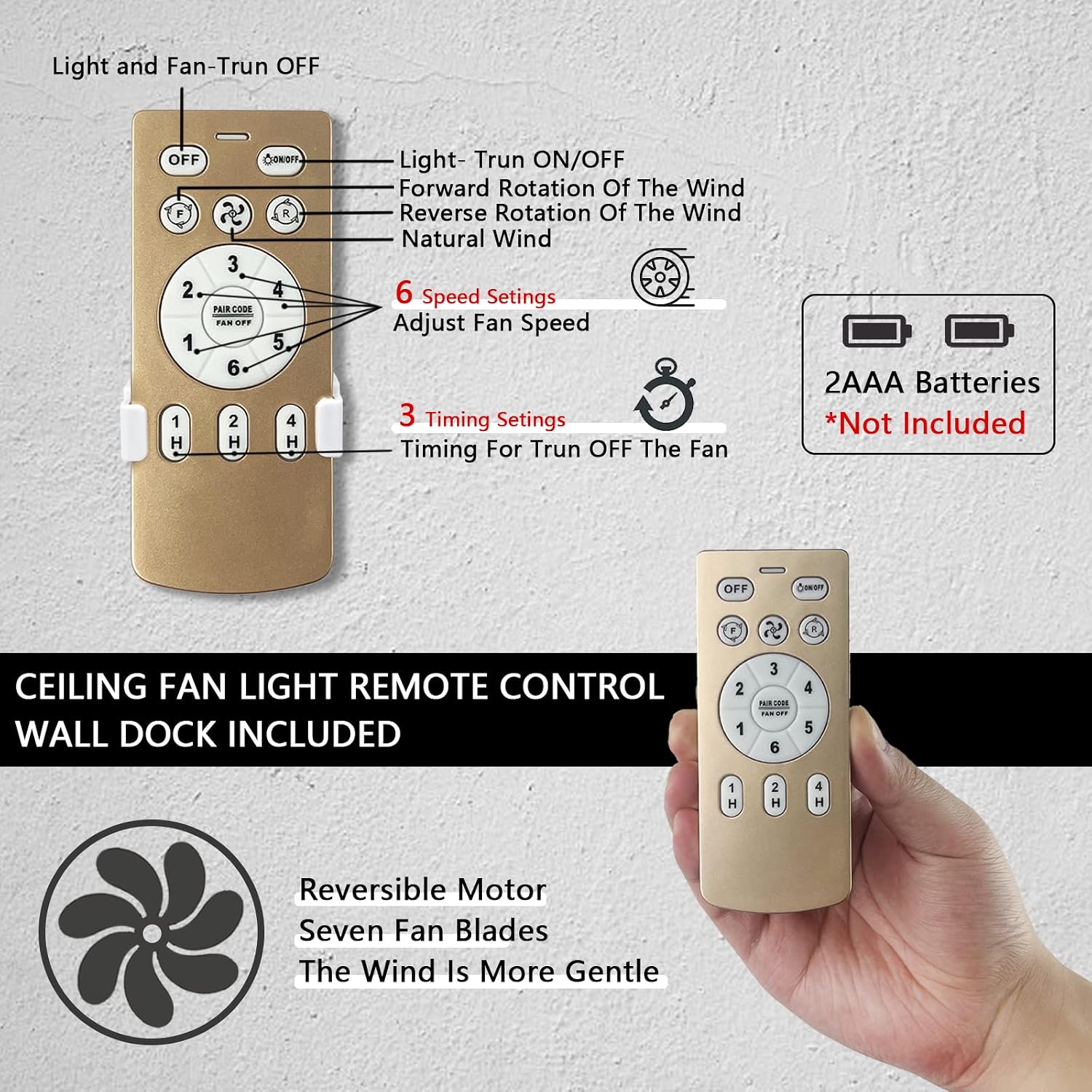 Caged Ceiling Fan with Light, Gold Fandelier Ceiling Fan and Remote Control - Reversible Motor, 6-Speed Wind, 18 Inch for Bedroom and Kitchen