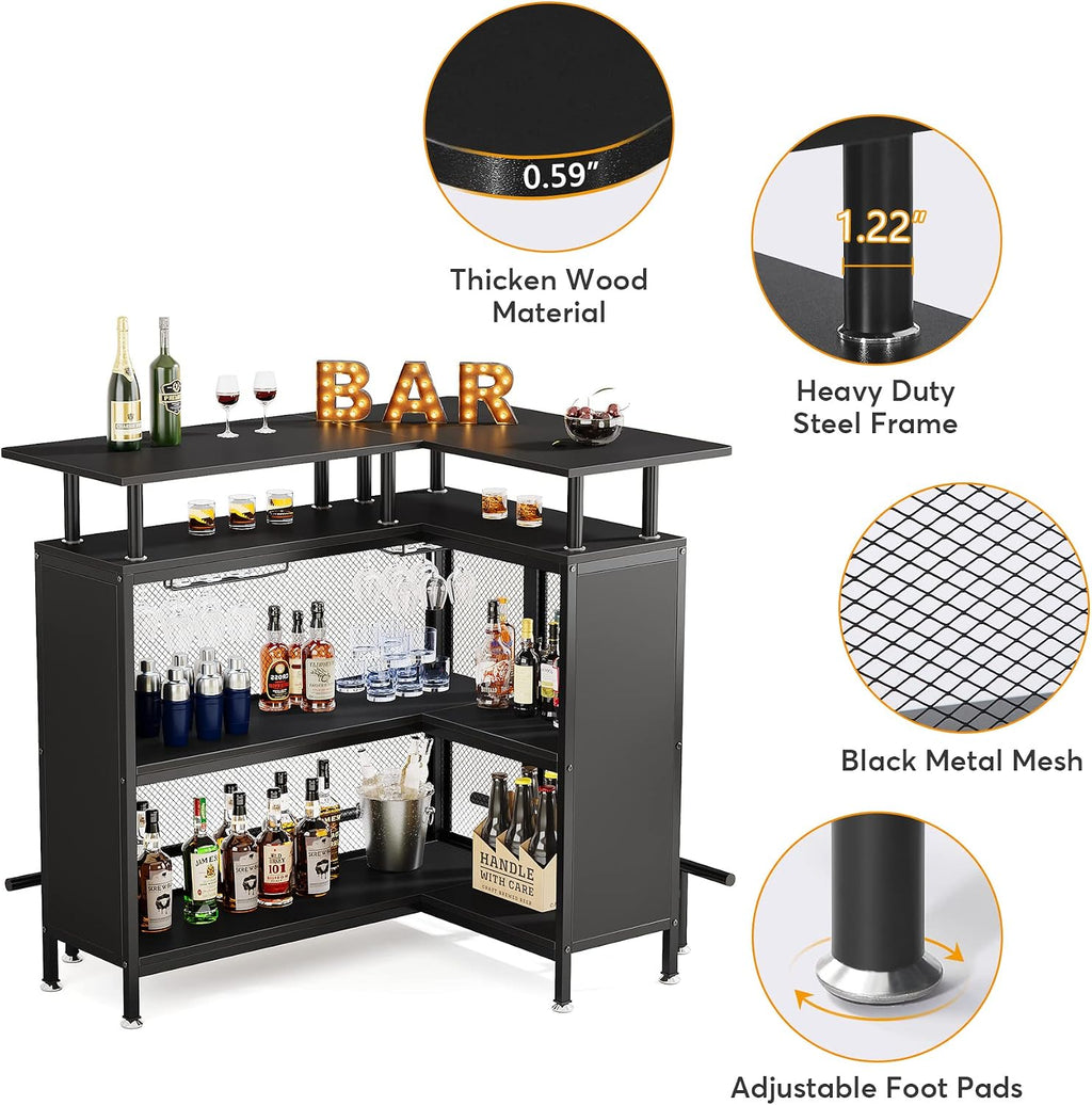 LITTLE TREE Home Bar Unit Mini Liquor Table Cabinet