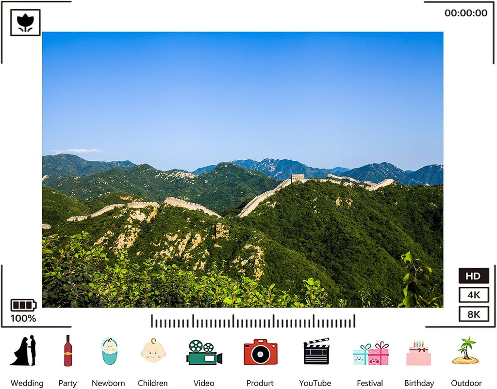 Trykid 20x10ft Great Wall Green Mountains Blue Sky Backdrop Epic Fortification Lush Landscape Clear Sky Photography Background Travel Cultural Events Party Decoration Photo Booth Prop Fabric