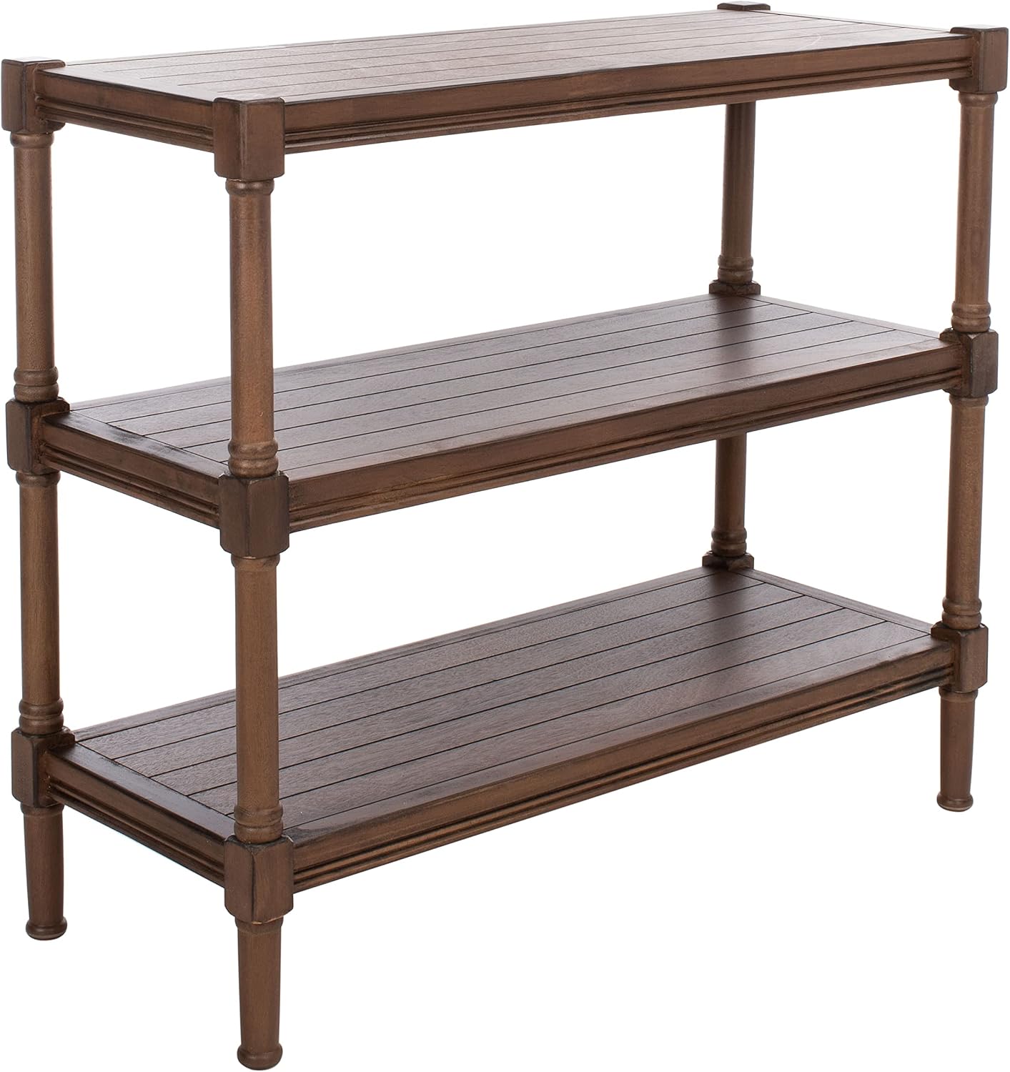 SAFAVIEH Home Collection Rafiki Brown 3-Shelf Console Table CNS5715C