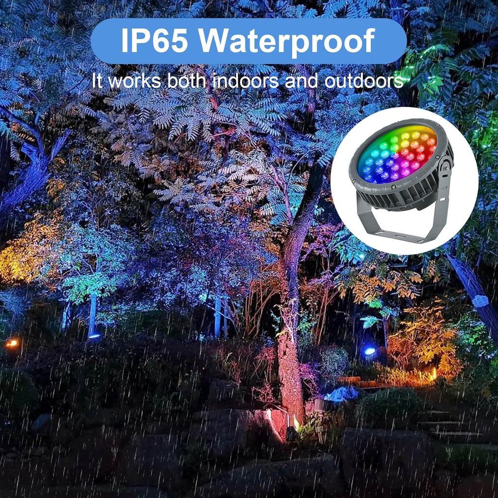 LED Wall Washer Light 144W RGBW Outdoor Spotlight, Outdoor Color Changing Stage Lights with Remote, Uplights for Weddings, Parties, Patio, Outdoor Wall,Landscape Lighting, IP65 Waterproof US 3-Plug