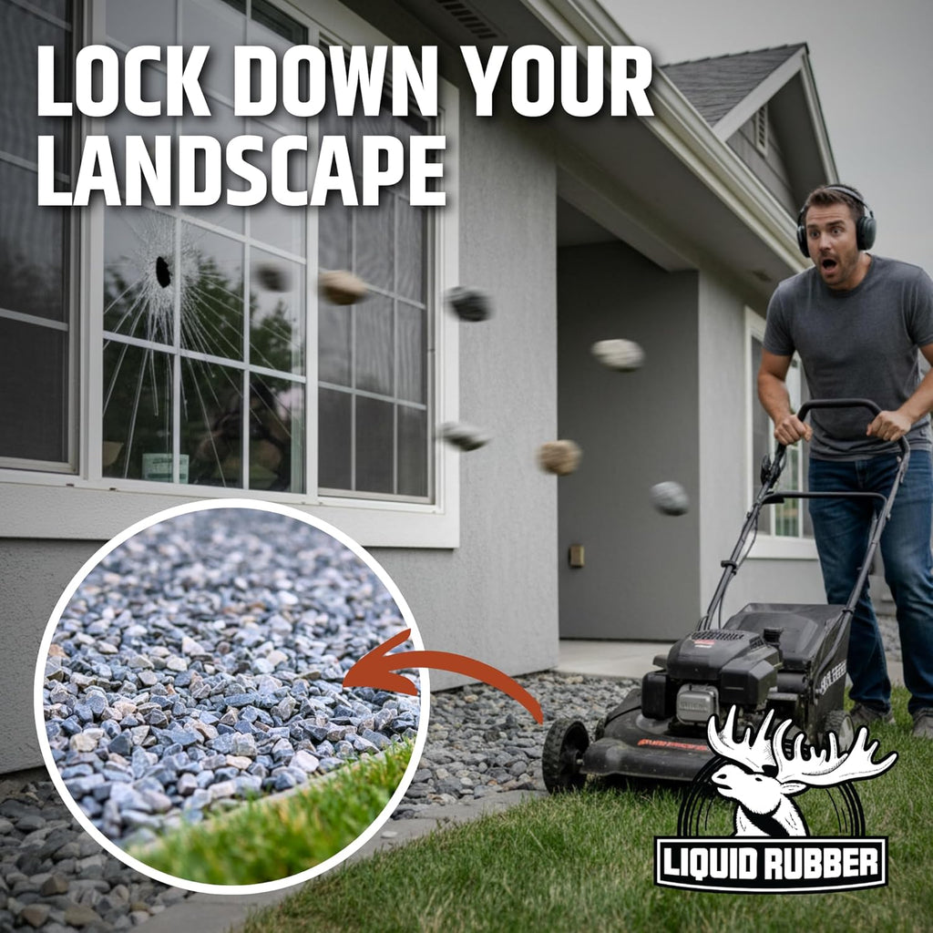 Liquid Rubber Rock Glue Professional Grade Landscaping Stone and Pea Gravel Stabilizer Ready to Use Clear Drying Permeable Water Based Outdoor Binder 5 Gallon 250 sq ft