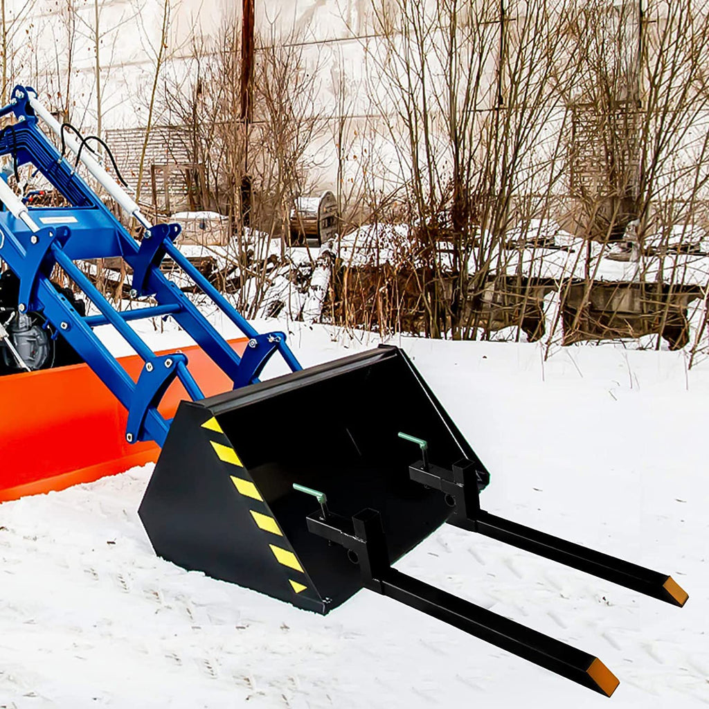 Pallet Forks 60' 1500Lbs Max Clamp on Tractor Bucket Forks Heavy Duty Front Loader Attachment for Skid Steer Tractor Bucket Attachments for Agriculture and Farm…