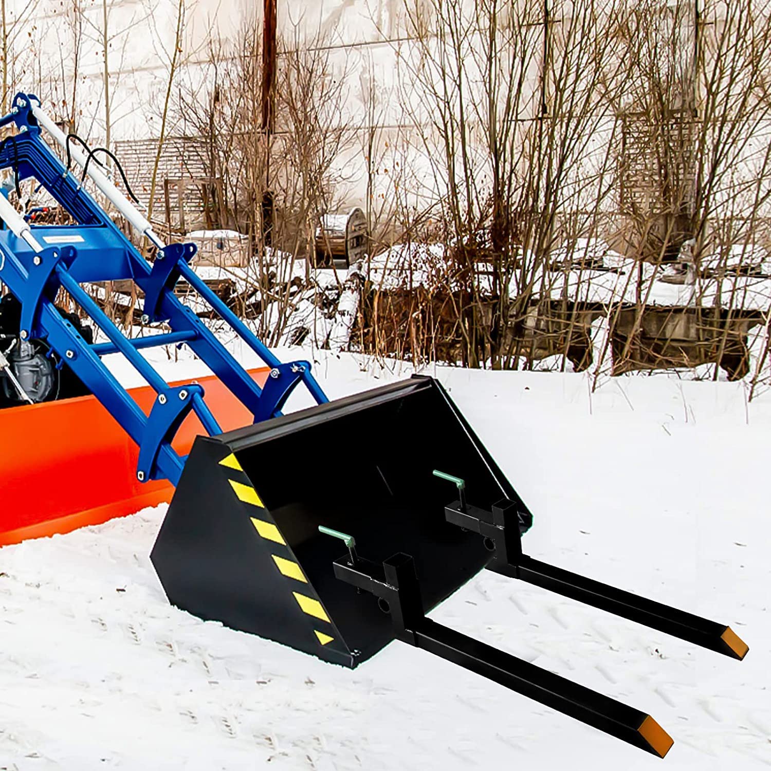 Pallet Forks 60' 1500Lbs Max Clamp on Tractor Bucket Forks Heavy Duty Front Loader Attachment for Skid Steer Tractor Bucket Attachments for Agriculture and Farm…