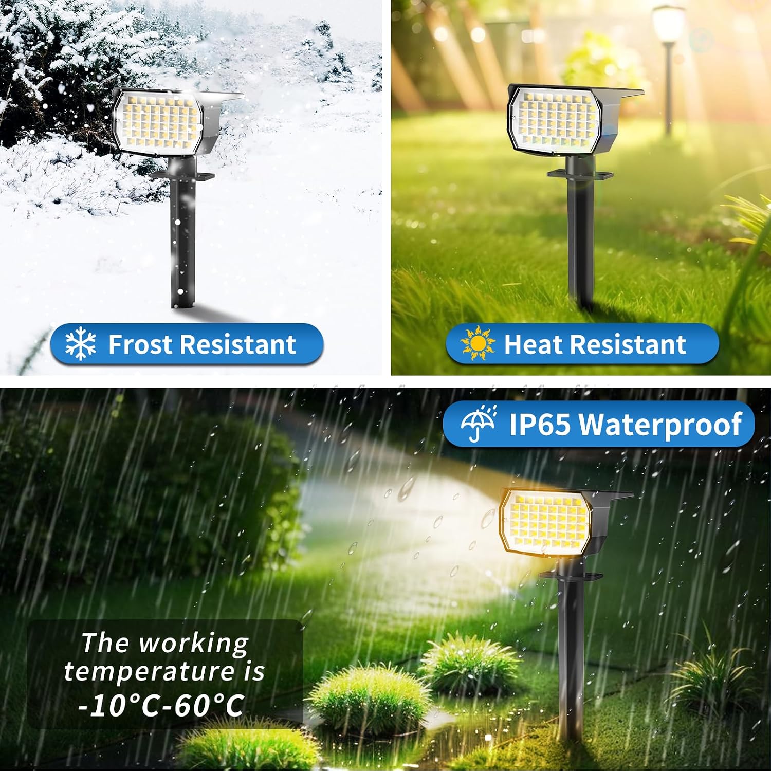 Bundle of Tadyreal 46 LED Solar Spot Lights Outdoor Cool White10 Pack + Warm White 10 Pack