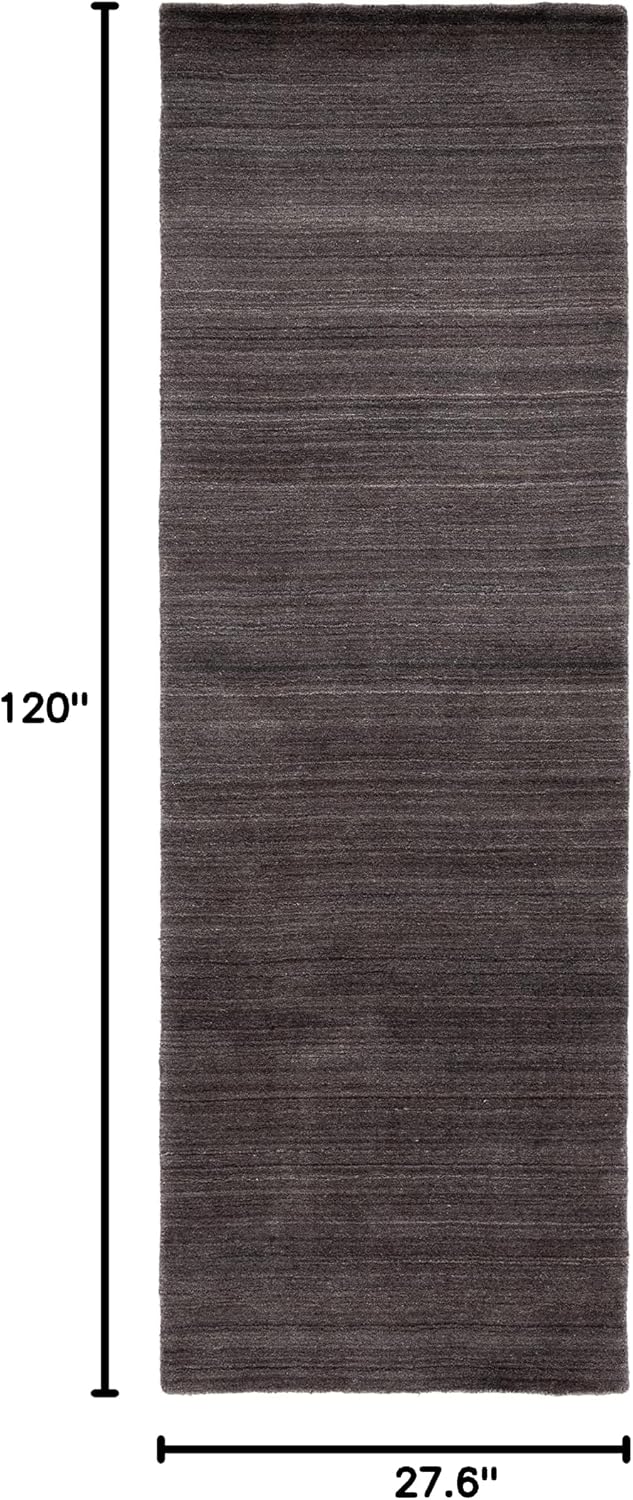 SAFAVIEH Himalaya Collection Runner Rug - 2'3' x 10', Charcoal, Handmade Wool, Ideal for High Traffic Areas in Living Room, Bedroom (HIM820D)