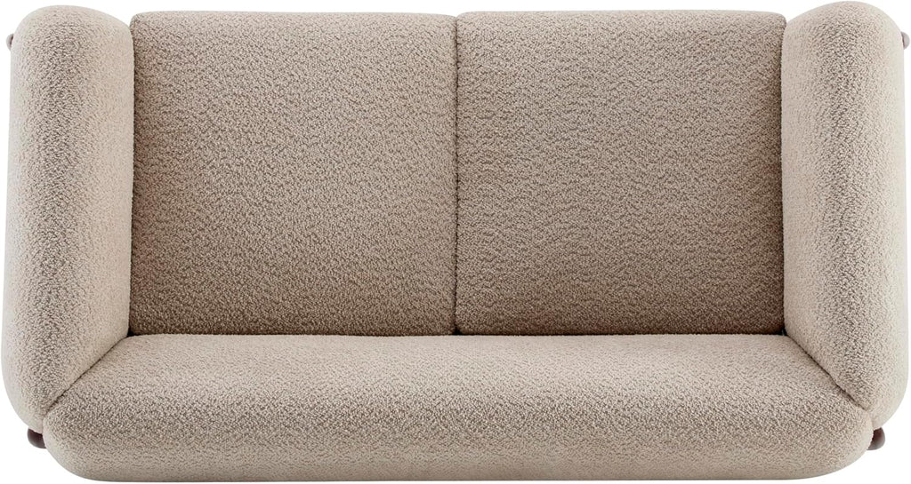 Christopher Knight Home Alma 63' Boucle Loveseat with Wood Legs, 2 Seater Sofa Couches for Living Room, Upholstered Couch Chair, Soft Seating Lounge Sofa Chair, Cozy Loveseat with Armrest, Almond