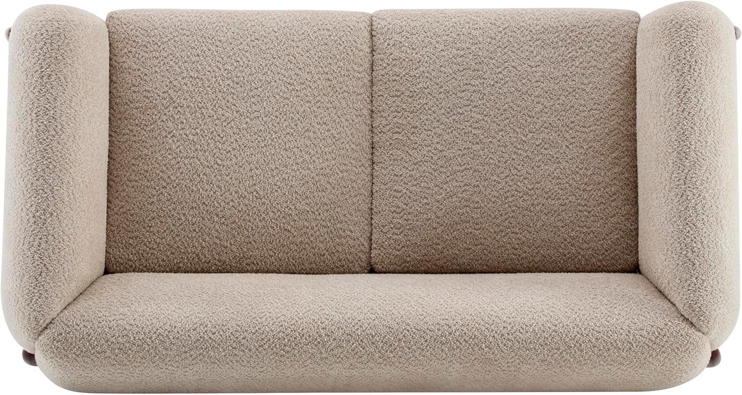 Christopher Knight Home Alma 63' Boucle Loveseat with Wood Legs, 2 Seater Sofa Couches for Living Room, Upholstered Couch Chair, Soft Seating Lounge Sofa Chair, Cozy Loveseat with Armrest, Almond