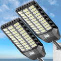 Deepn Solar Street Light, Commercial Grade Solar Lights Outdoor IP67 Waterproof, 9800W LED Flood Security Lights Motion Sensor & Dusk to Dawn Outdoor Lighting for Parking Lots, Streets & Yard, 2 Pack