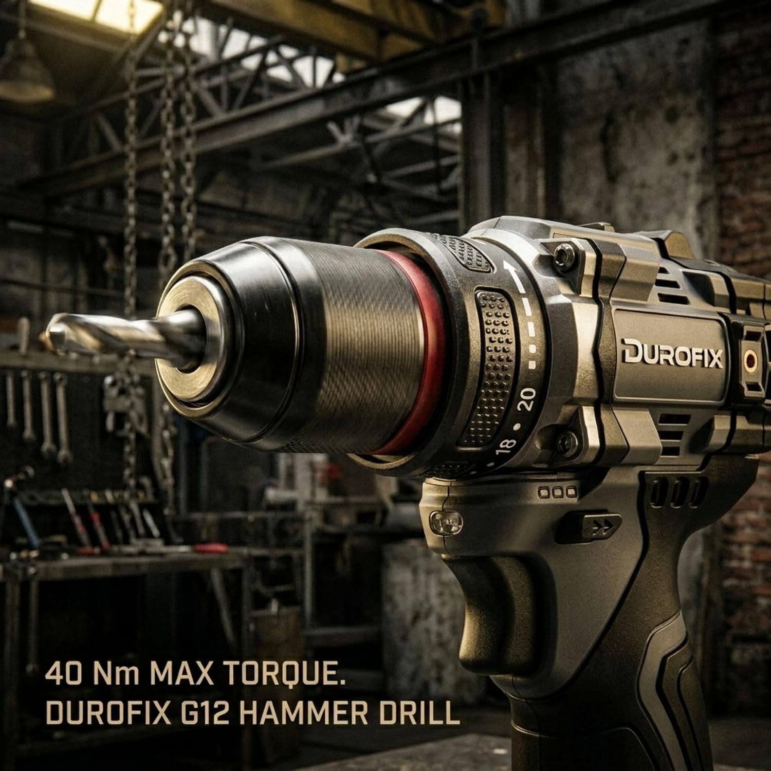 Durofix G12 Series RK12136-2-K4 12V Cordless 3/8' Hammer Drill Power Tool Combo Kit with Reciprocating Saw, 1 Battery & Charger