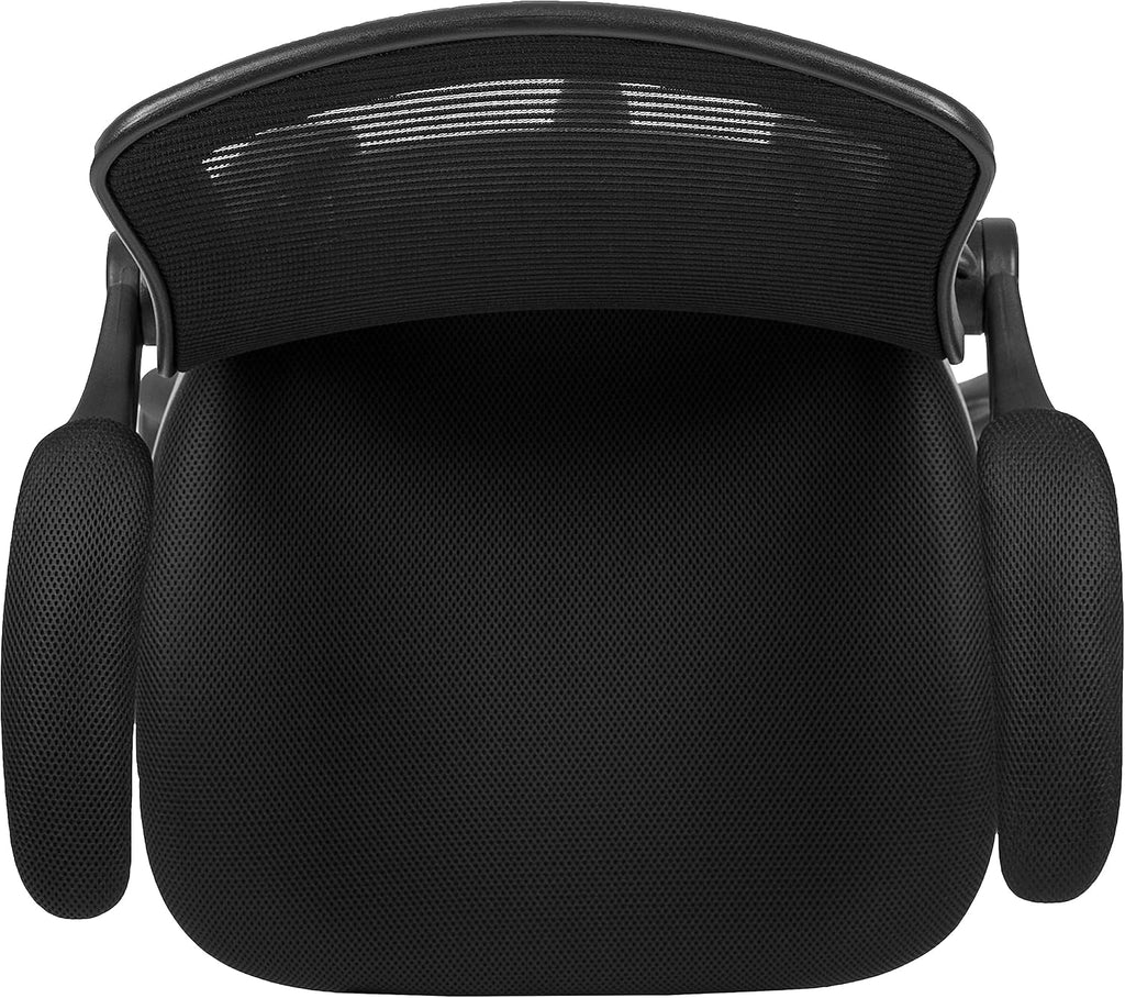 Flash Furniture Kale Mid-Back Swivel Office Chair with Adjustable Foot Ring, Lumbar Support, and Seat Height, Ergonomic Mesh Executive Chair, Black