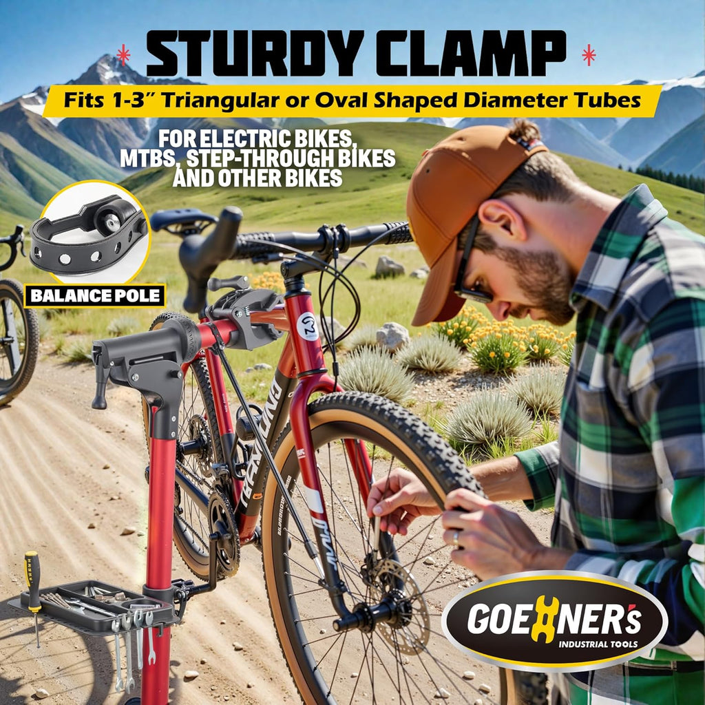 Gioventù E Bike Repair Stand Bicycle Stand(Max 110lbs) - Bike Stand for Maintenance with Super-strong Clamp, Heavy Duty Mechanics Workstand for E-bikes, Mountain Bikes and Road Bikes