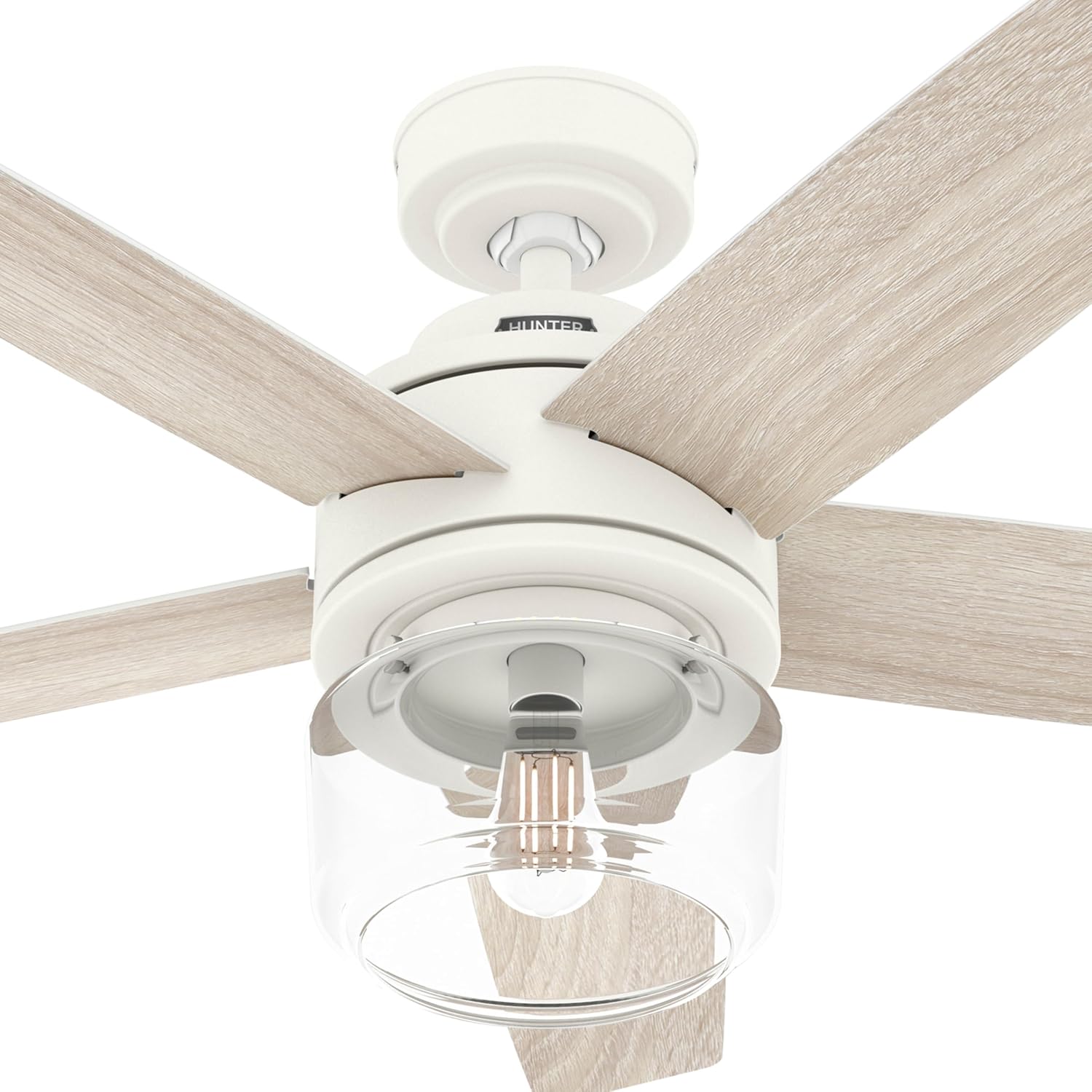 Hunter Fan 52 Inch White Indoor Ceiling fan with LED Light and Remote Control for Bedroom, Living Room/Family Room, Office, Basement, Kitchen, Dining Room (Renewed)