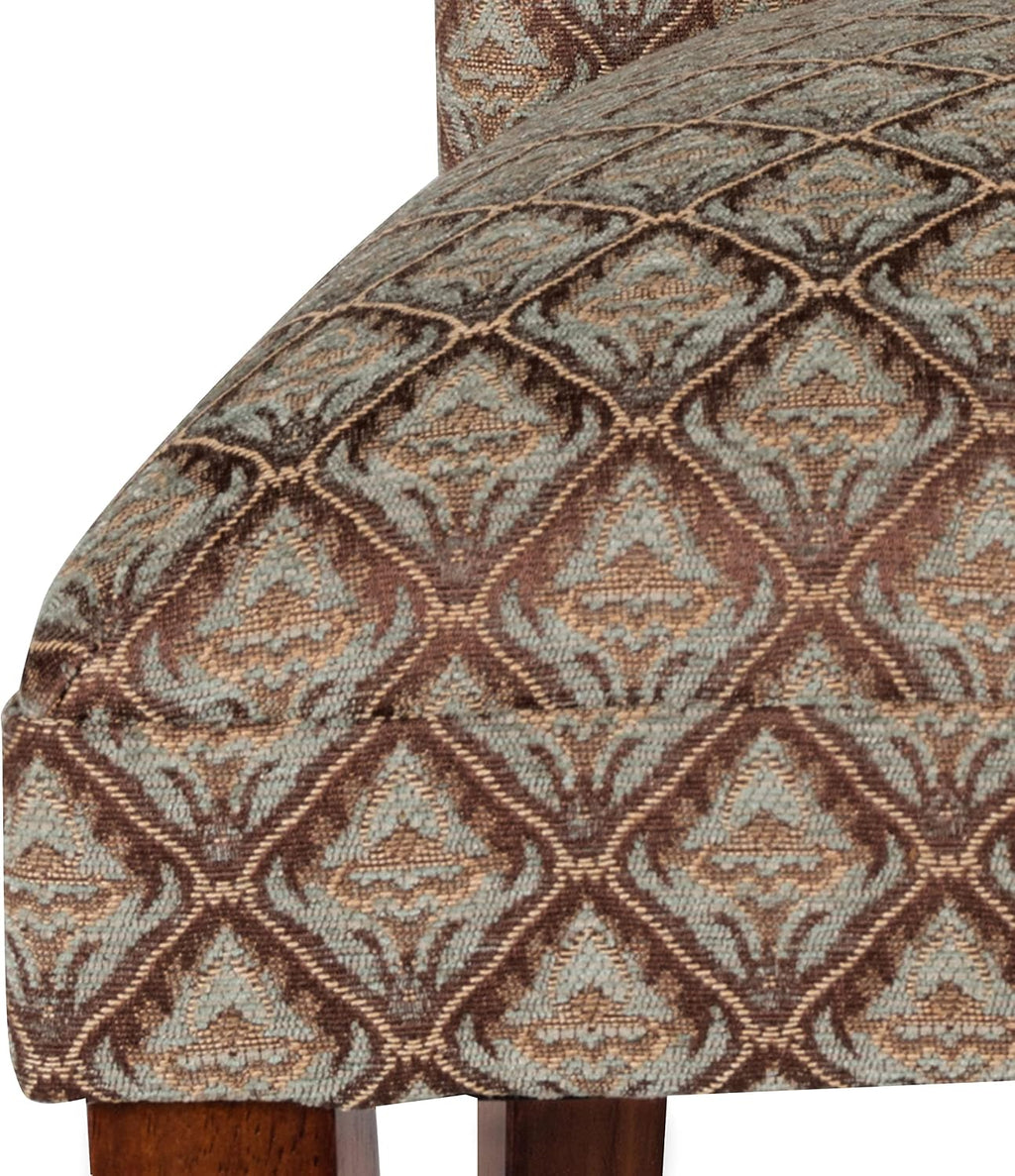 Homepop Home Decor |K1136-F662 | Classic Upholstered Parsons Dining Chair | Single Accent Dining Chair, Blue & Brown Damask