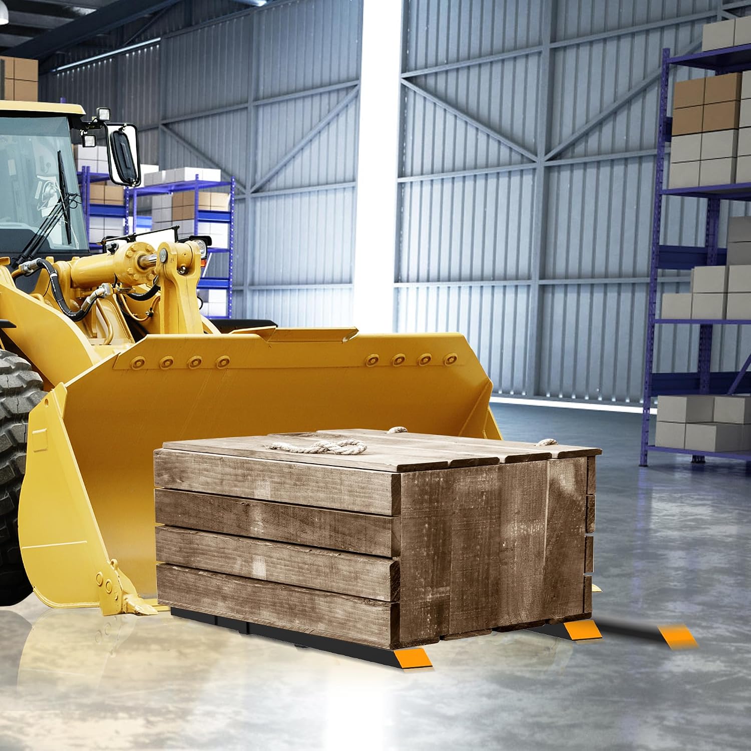 GAOMON Heavy Duty Clamp-On Pallet Forks for Tractor Buckets 60 Inch Pallet Forks, 2000 lbs Capacity gaoAdjustable Stabilizer Bar, Compatible with Skid Steers, Loaders, Compact Tractors