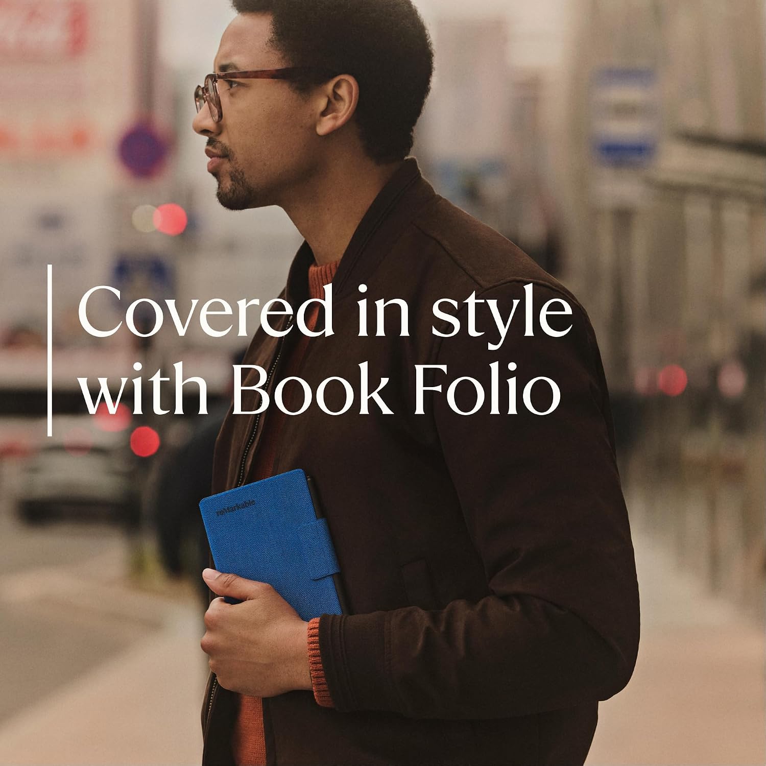 reMarkable Paper Pro Move - Leather Folio Bundle | Ultraportable Color 7.3' Paper Tablet with Marker Plus Pen with Eraser, and a Book Folio Cover in Black Leather