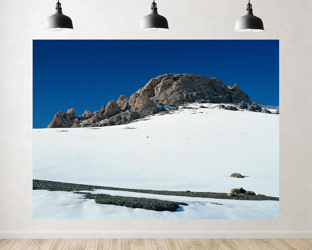 Trykid 20x10ft Rocky Summit Backdrop Snow Slopes Clear Blue Sky ICY Terrain Rugged Outcrops Frosty Plains Open Terrain Photography Background Wedding Party Decoration Photo Booth Prop Fabric