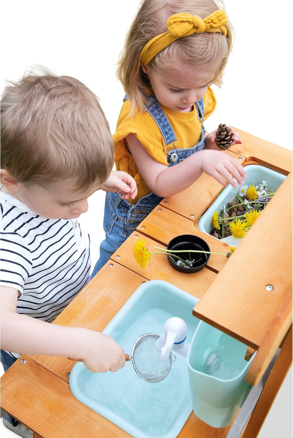 Janod Muddy Lab - Outdoor Sensory Activity Station with Water Play - 37.5' High - Includes 10 Accessories - Ages 3-8 Years - J06632