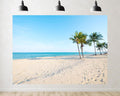 Trykid 20x10ft Tropical Beach Palms Backdrop White Sand Turquoise Ocean Clear Blue Sky Photography Background Vacation Tapestry Party Decoration Photo Booth Prop Fabric