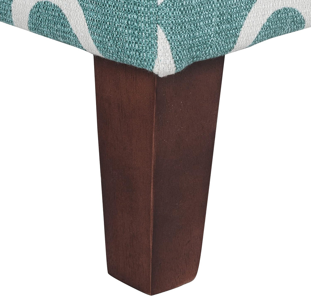 HomePop 36' Storage Ottoman Bench with Hinged Lid - Teal Geometric