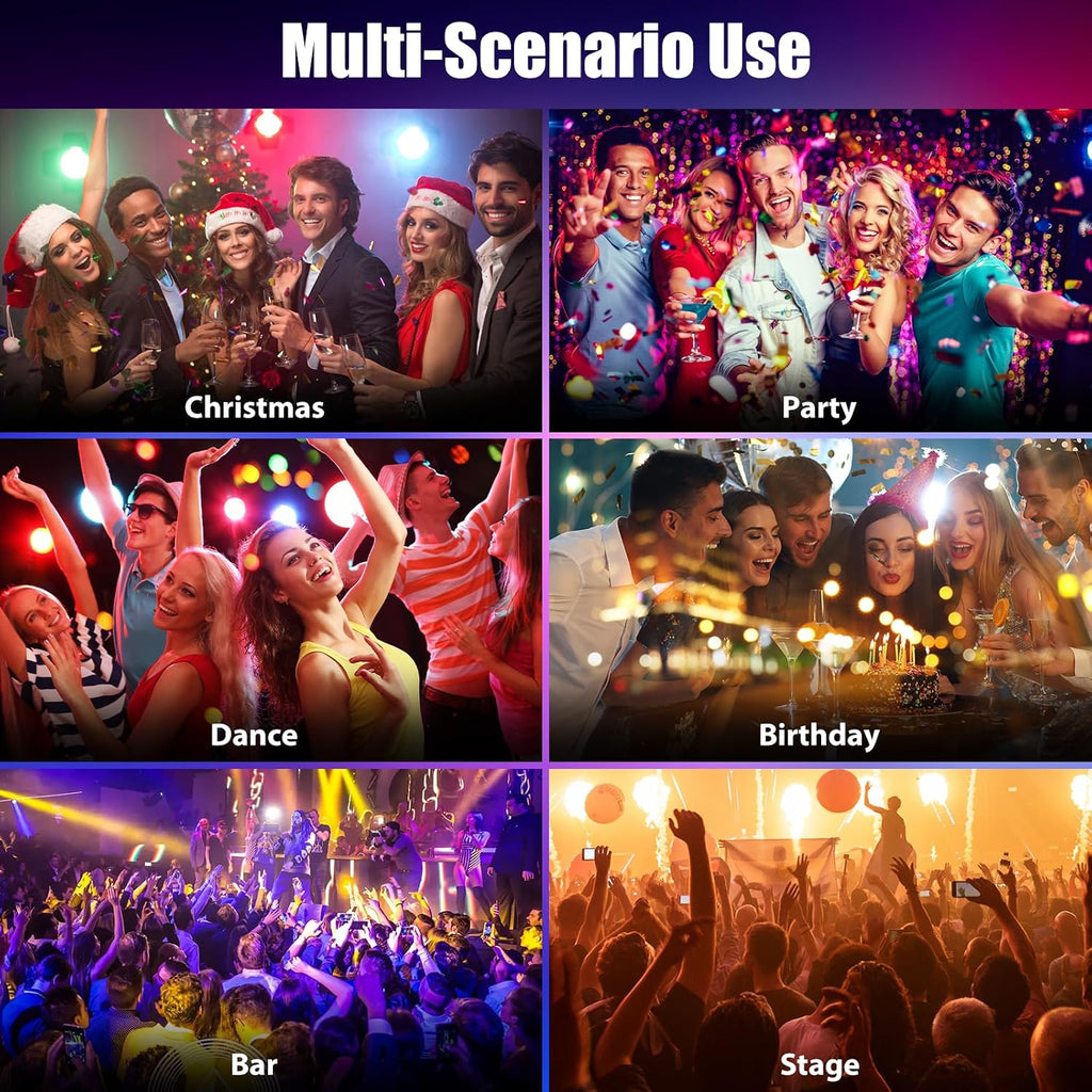 2 Pack 60W Moving Head Lights,White LED RGBW Stage DJ Light with Remote 8 Gobos 8 Colors Spotlight by DMX 512 Controlled 9/11 Channel for Church KTV Club Concert Party Wedding