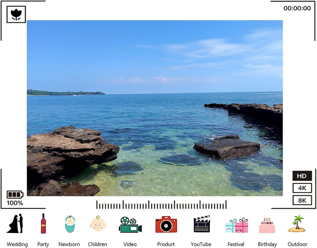 Trykid 20x10ft Rocky Coastal Cove Backdrop Clear Blue Water Volcanic Rock Photography Background Travel Themed Adventure Event Tapestry Party Decoration Photo Studio Prop Fabric