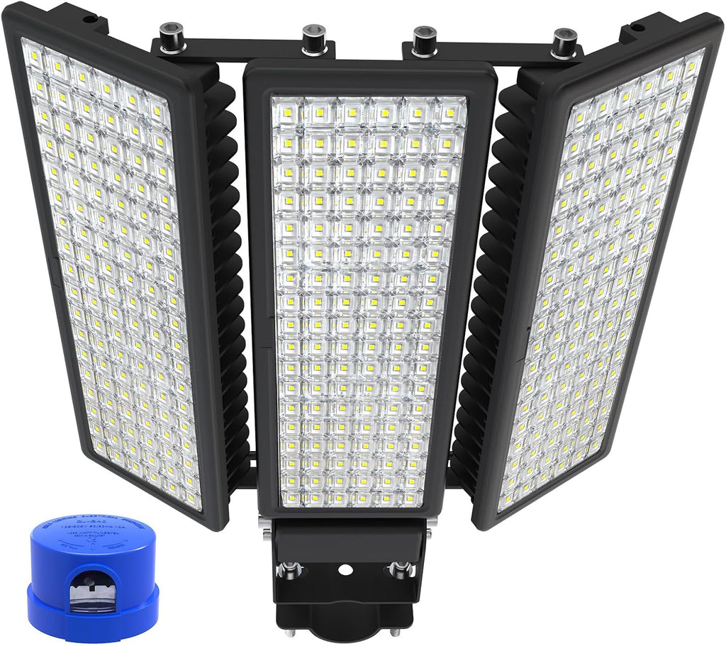 42000LM LED Parking Lot Light, 3 Pack 100W Stadium Light with Photocell, Super Bright 6500K Barn Lights Dusk to Dawn IP67 Waterproof Security LED Exterior Lights for Yard, Roadways