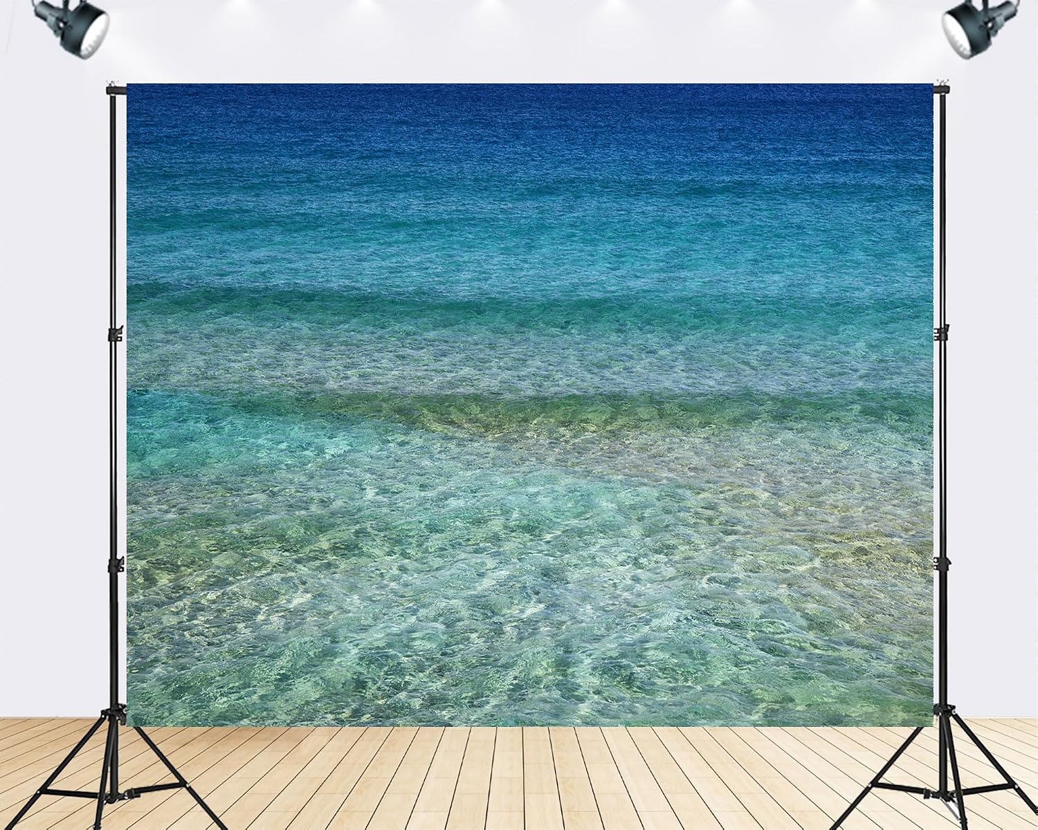 Trykid 20x10ft Clear Ocean Transparent Water Backdrop Pristine Coastal Sea Scenery Photography Background Underwater Nature Shoot Tapestry Party Decoration Photo Studio Prop Fabric