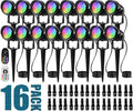 SUNVIE RGBW Low Voltage Landscape Lighting 12W LED Color Changing Landscape Lights Remote Control Waterproof Spotlights Outdoor Landscaping Lights for Yard Garden Christmas 16 Pack with Connector