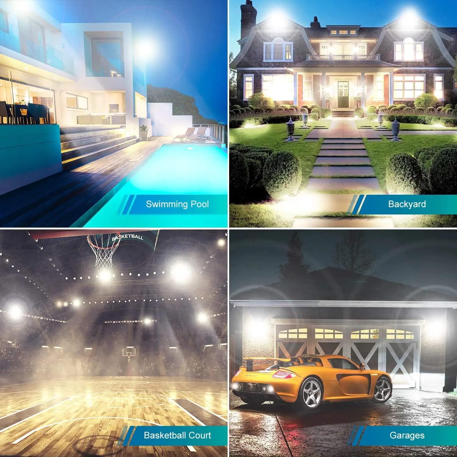 XYCN 800W 2pack LED Flood Lights,3700 watt Equivalent 89500LM Super Bright Outdoor LED Arena Lights 100-277V IP65 Waterproof 5000K Daylight Commercial Lighting for Stadium,Backyard, Parking lot etc
