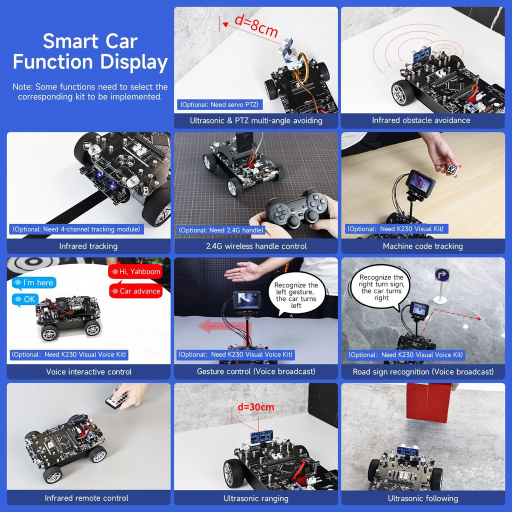 Yahboom STM32 Smart Car Development 2-in-1 Supports AI Voice Interaction, AI Visual Recognition MicroPython DIY Programming Electronic Project (K230 Visual Kit)