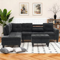 97.5' L Shaped Couches for Living Room, Sectional Couch Living Room Furniture with Storage Ottoman, Modular Sectional Sofa with Movable Chaise for Apartment Office, Black