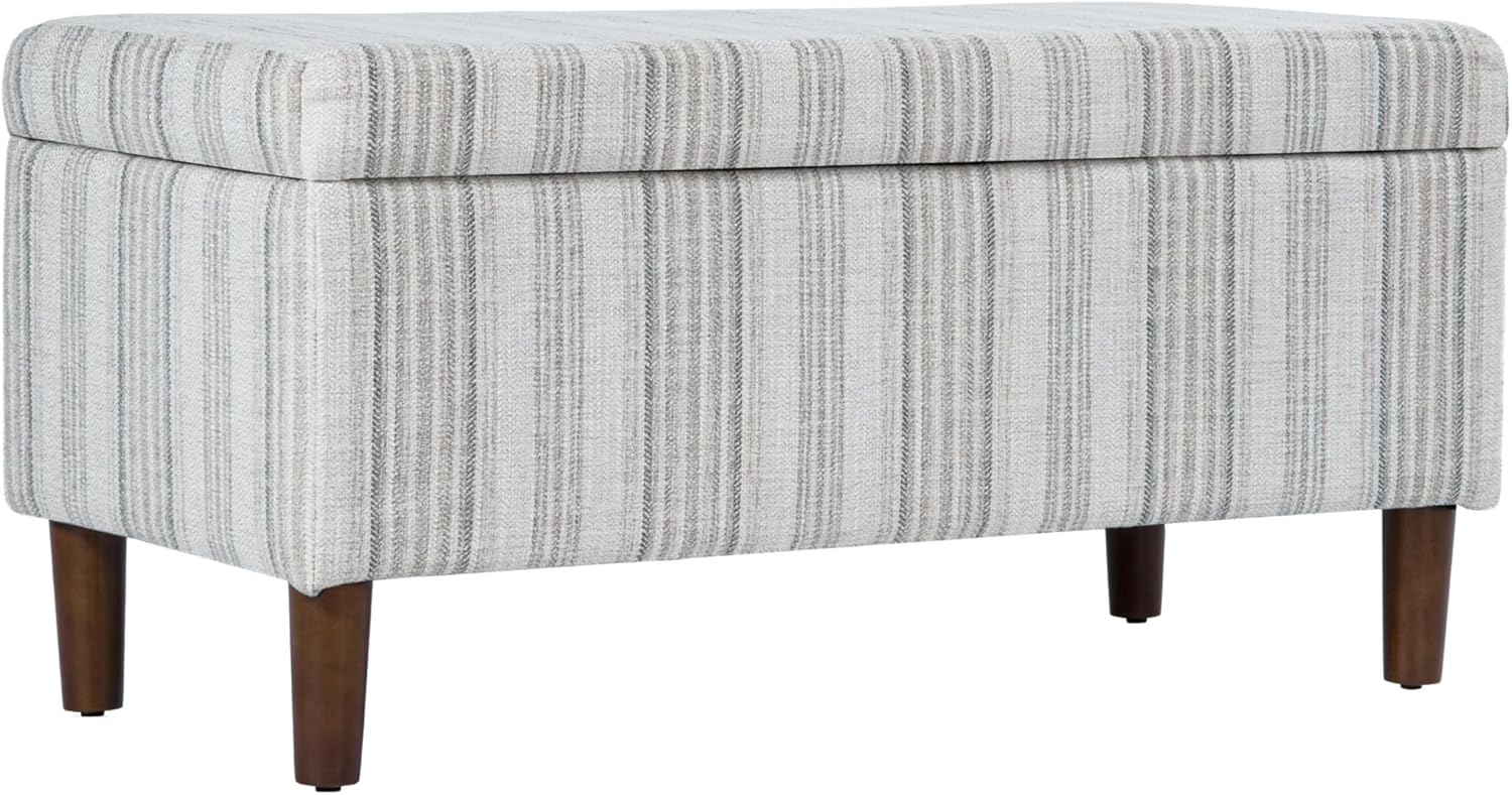 HomePop Malmo 36' Storage Bench - Gray Striped Pattern