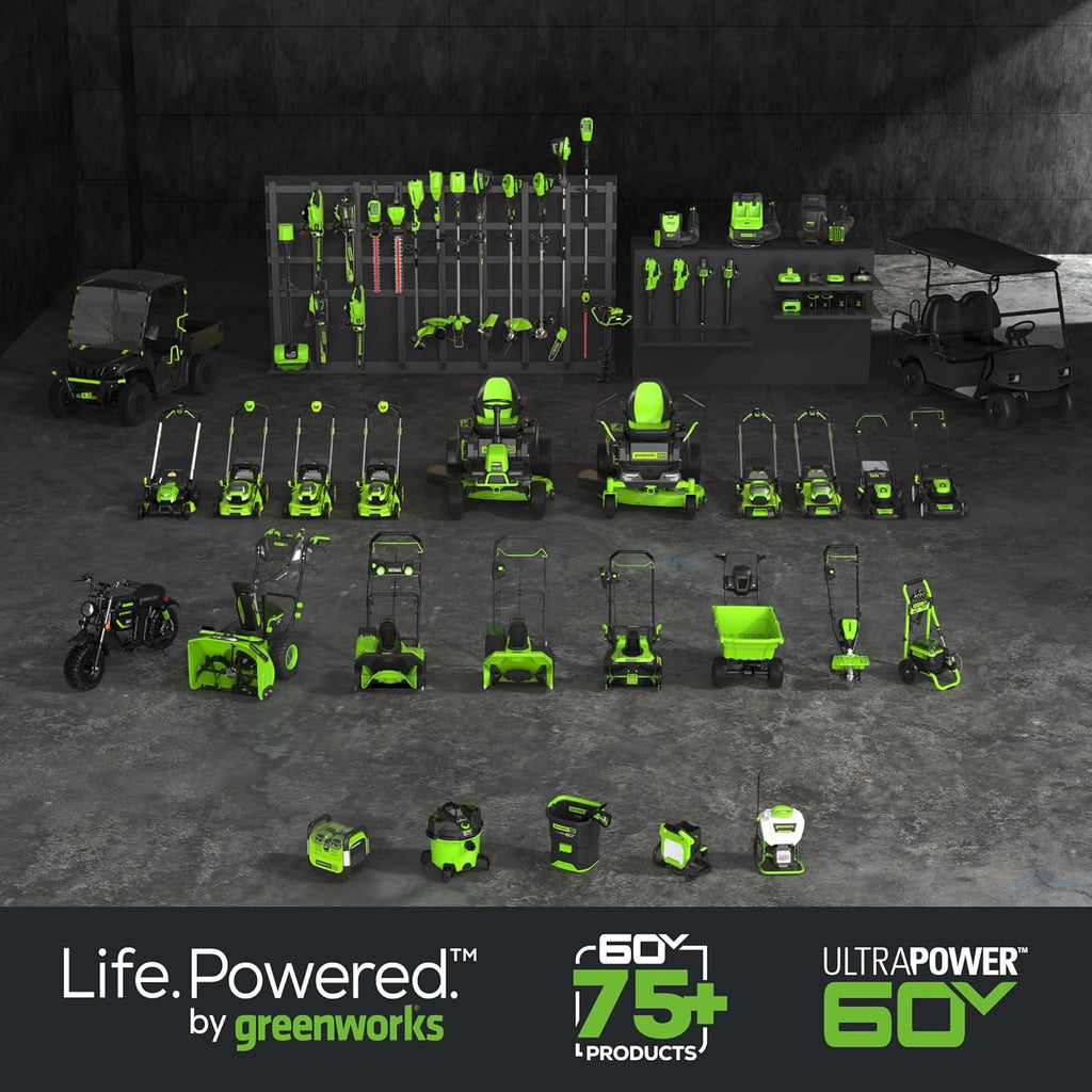 Greenworks 60V 20' Brushless Cordless Battery Powered Pole Hedge Trimmer, 2.0Ah Battery and Charger Included