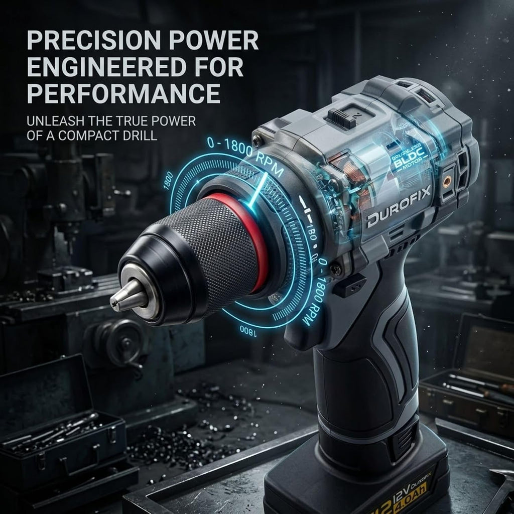 Durofix G12 Series RK12136-2-K4 12V Cordless 3/8' Hammer Drill Power Tool Combo Kit with Reciprocating Saw, 1 Battery & Charger