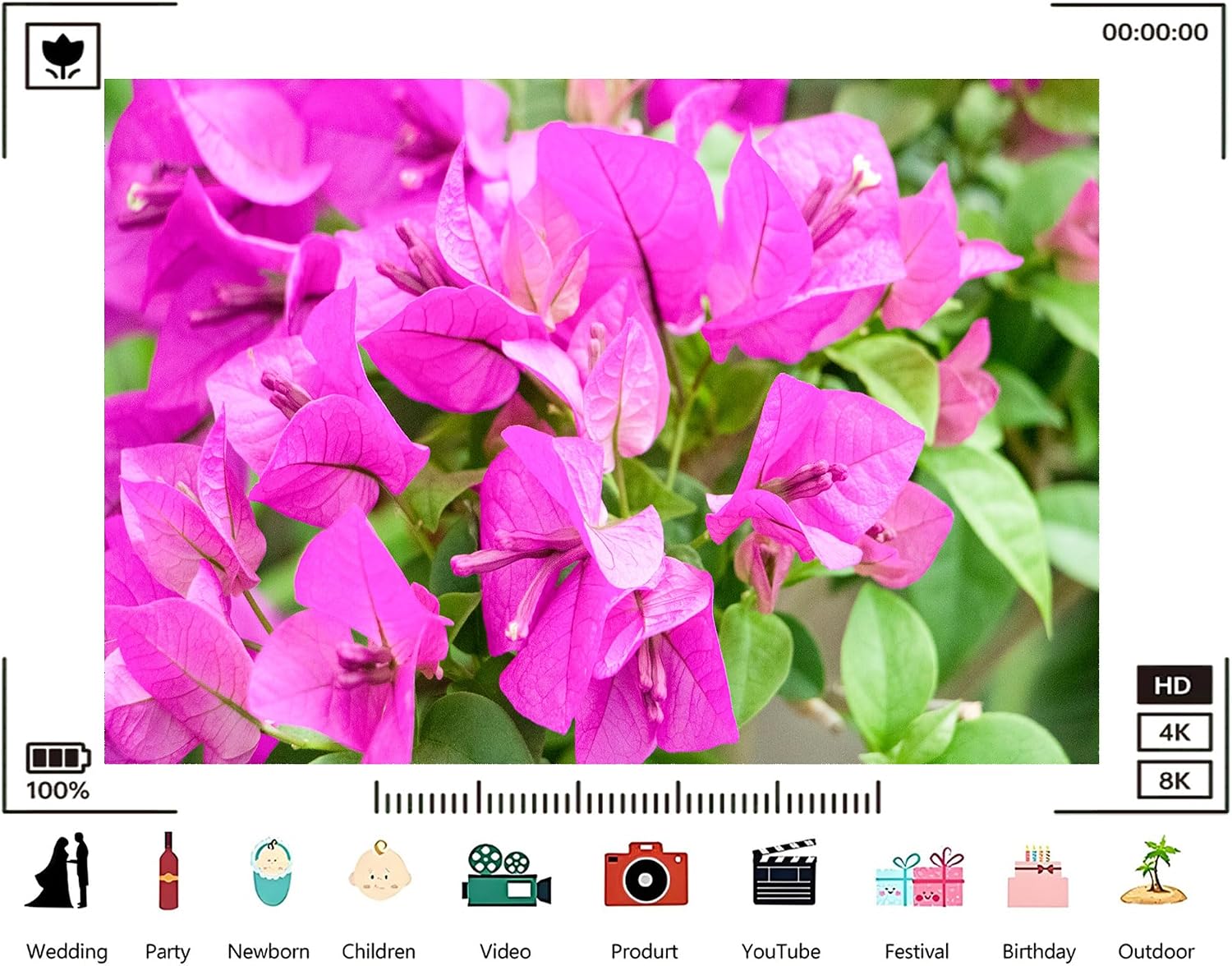 Trykid 20x10ft Pink Bougainvillea Flower Closeup Backdrop Vibrant Floral Texture Photography Background Spring Wedding Party Decoration Tapestry Photo Booth Prop Fabric