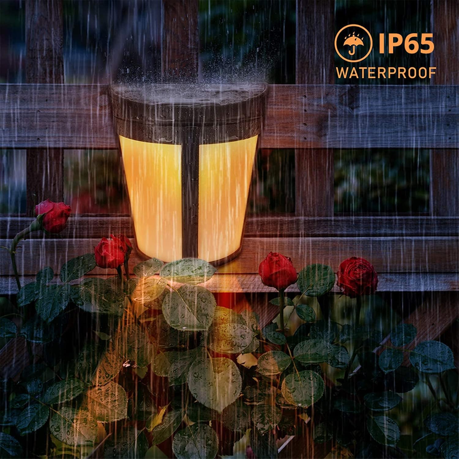Outdoor Decorative Wall Lamp, RGB 7 Color Glow Solar Lighting Solar Powered IP65 Waterproof Light,Wall Mount Solar Light,for Porch Yard