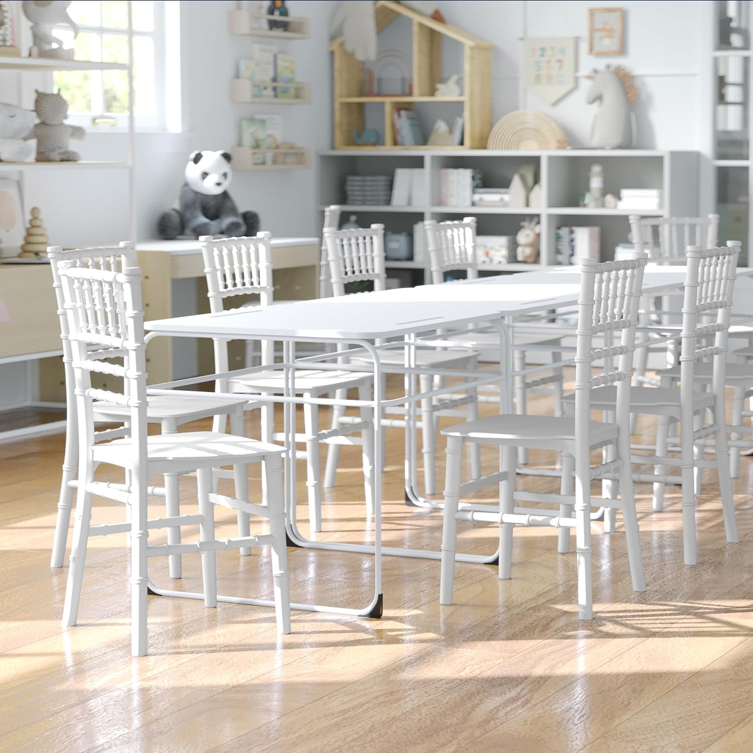 Flash Furniture Hercules Series Children's Resin Event Chairs, Commercial/Residential All Occasion Chairs for Kids, 330 lb. Static Weight Capacity, Set of 10, White