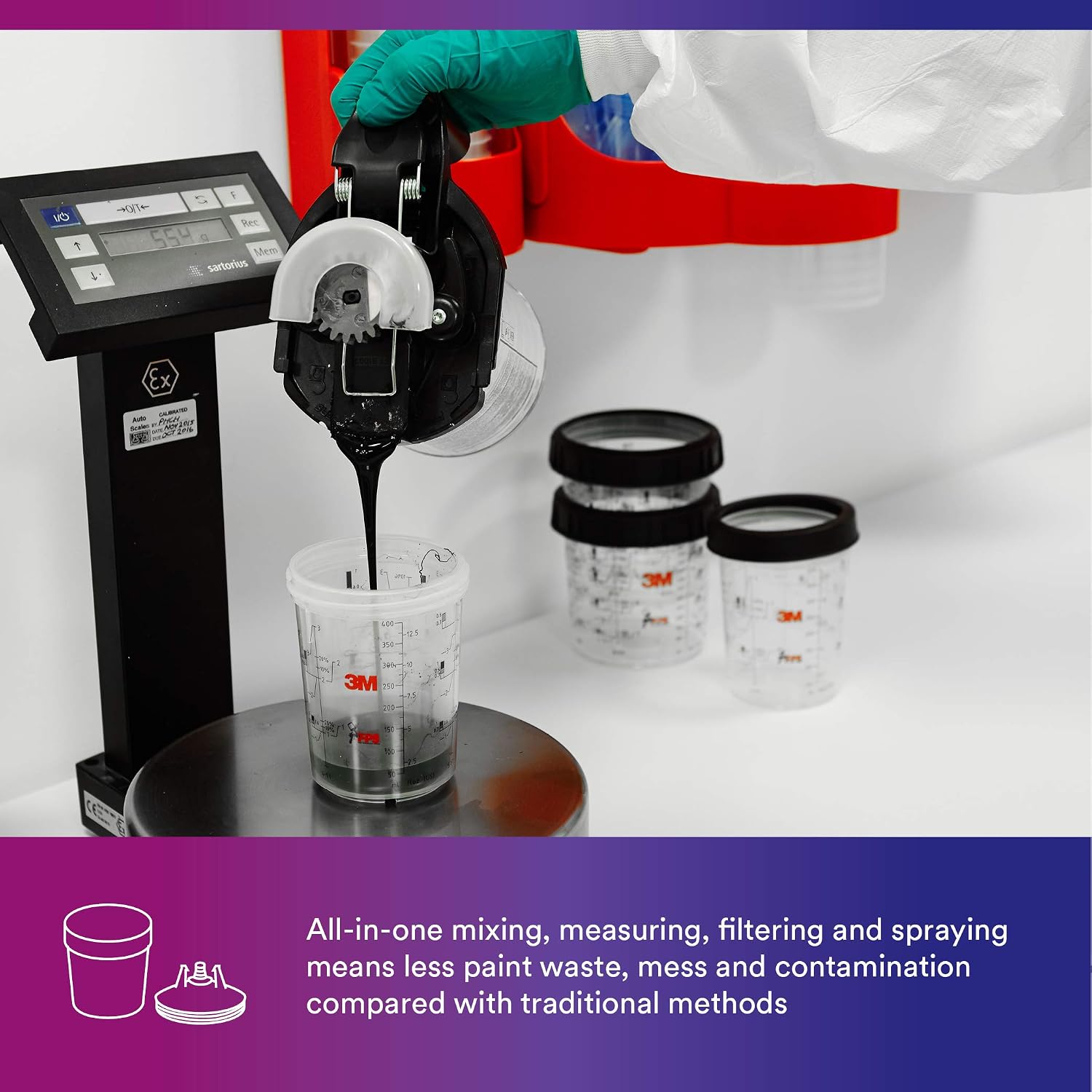 3M PPS (Original Series) Paint Spray Gun Cup Lids and Liners Kit, 16112, Midi, 13.5 oz, 200-micron Filter, Use w/ Paint Gun for Cars, Furniture, Home, 50 Disposable Lids and Liners, 20 Sealing Plugs