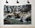 Trykid 20x10ft ICY Waterfall Backdrop Cascading Flows ICY Formations Mossy Rocks Clear Turbulent Water Serene Scene Photography Background Nature Party Decoration Photo Booth Prop Fabric