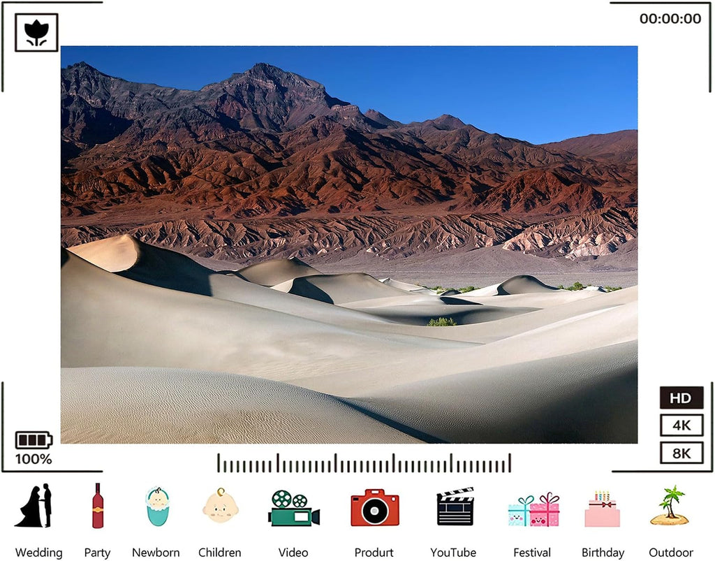 Trykid 20x10ft Desert Dunes Backdrop Rugged Red Mountains Smooth Sand Ripples Clear Blue Sky Photography Background Desert Adventure Themed Party Decoration Photo Booth Prop Fabric