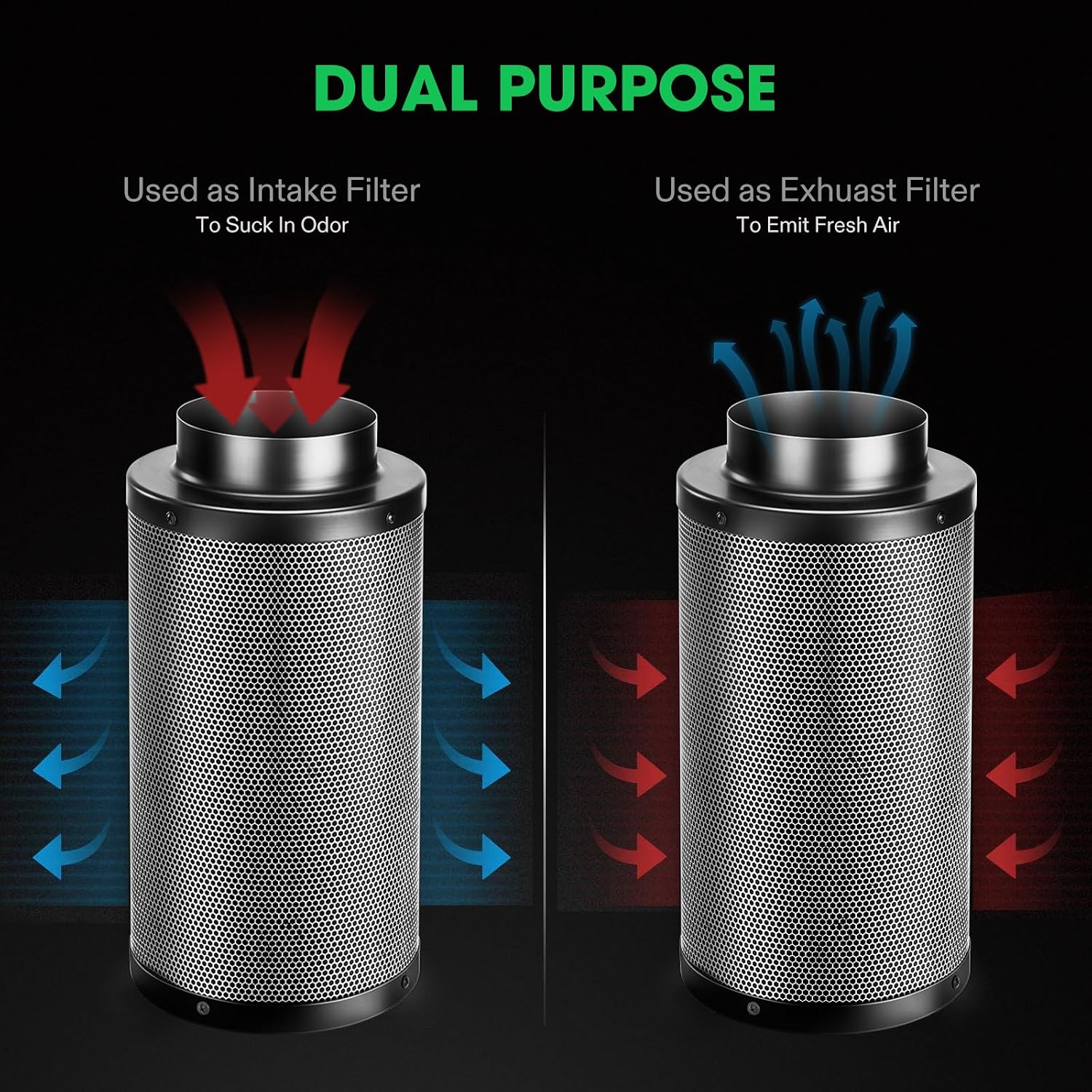 VIVOSUN 6' Inline Booster Duct Fan, 6 Inch Air Carbon Filter Smelliness Control and 6 Inch 25 Feet Flex Air Aluminum Duct for Ventilation, 2 Clamps Included, Long Heavy-Duty Multi-Layer Dryer